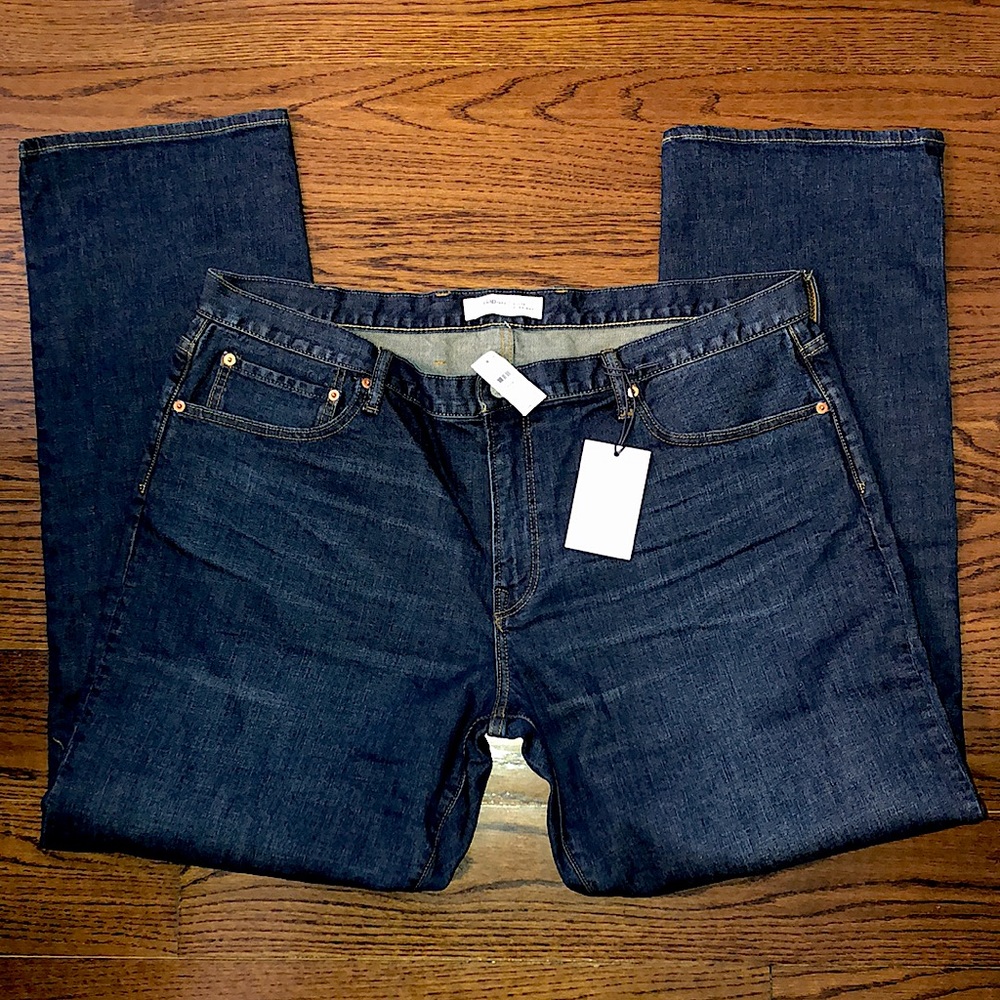 GAP Mens Dark Wash Denim Jeans 42x34 NWT - Picture 3 of 11